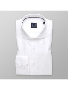 Willsoor Camisa blanca slim fit de hombre con delicado estampado 14385