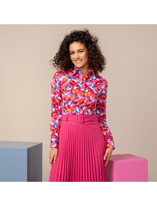 Willsoor Camisa para mujeres con un colorido estampado geométrico 13813