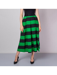 Willsoor Falda para mujer con estampado de rayas verdes y negras 14289