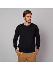 Willsoor Suéter Color Negro Con Puños Elásticos Para Hombre 13928