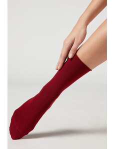 Calzedonia Calcetines cortos de algodón sin puños Mujer Rojo Tamaño 36-38