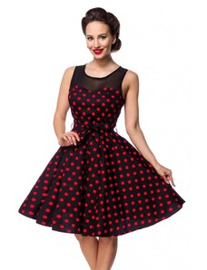 Glara Black and red polka dot dress