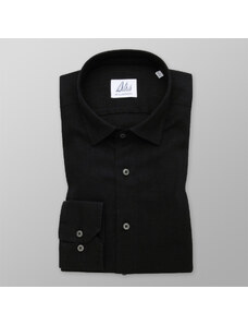 Willsoor Camisa Slim Fit Color Negro Con Estampado Liso Para Hombre 14426