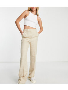 ASOS Tall Pantalones beis de pernera recta con estampado de cuadrícula Ultimate de ASOS DESIGN Tall-Rubio