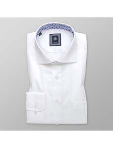 Willsoor Camisa Slim Fit Color Blanco Con Estampado Liso y Elementos Decorativos Para Hombre 14456