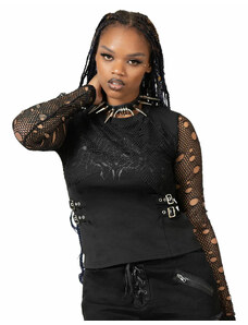 Camiseta para mujer de mangas largas KILLSTAR - Premonitions Fishnet - Negro - KSRA005271