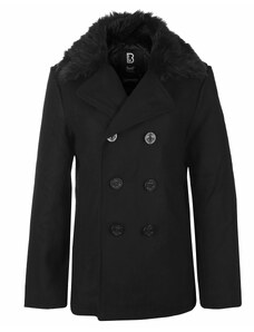 Abrigo para mujer BRANDIT - Fur Collar Pea - 3148-black
