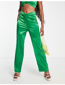 Pantalones verde jade con detalle de muesca de satén de The Frolic (parte de un conjunto)