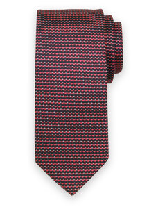 Willsoor Corbata clásica para hombre en color negro con triángulos rojos 14513