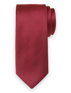 Willsoor Corbata clásica para hombre en color borgoña con estampado liso 14516