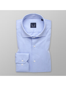 Willsoor Camisa Slim Fit Color Azul Claro Con Un Fino Estampado Para Hombre 14564