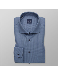 Willsoor Camisa Slim Fit Con Estampado Pepito Color Azul y Negro Para Hombre 14570