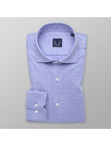 Willsoor Camisa Slim Fit Color Azul Claro Con Patrón De Cuadros Para Hombre 14559