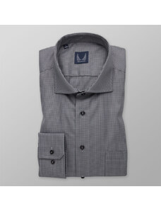 Willsoor Camisa clásica para hombre con estampado pepito negro y gris 14577
