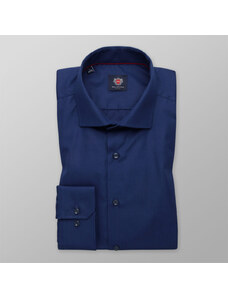 Willsoor Camisa Slim Fit Color Azul Oscuro Con Estampado Liso Para Hombre 14578
