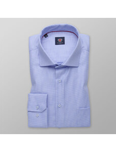 Willsoor Camisa clasica para hombre en color celeste con un mini estampado 14581