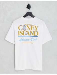 Camiseta blanca con estampado en el pecho y la espalda Athletics Club de Coney Island Picnic-Blanco
