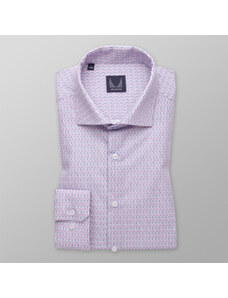 Willsoor Camisa Slim Fit Color Azul-Rosa Con Patrón Geométrico Para Hombre 14588