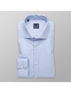 Willsoor Camisa Slim Fit Color Celeste Con Patrón Geométrico Para Hombre 14587