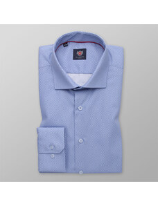 Willsoor Camisa Slim Fit Color Celeste Con Patrón Fino De Cuadros Para Hombre 14616