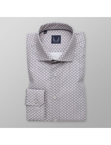 Willsoor Camisa Slim Fit Color Gris Con Estampado De Hojas Para Hombre 14618
