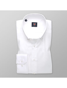Willsoor Camisa Slim Fit Color Blanco Con Estampado Liso Para Hombre 14628