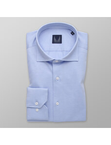 Willsoor Camisa Slim Fit Color Azul Con Sutil Patrón De Rayas Para Hombre 14648