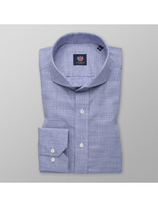 Willsoor Camisa Slim Fit Color Azul Con Estampado Pequeño Para Hombre 14650