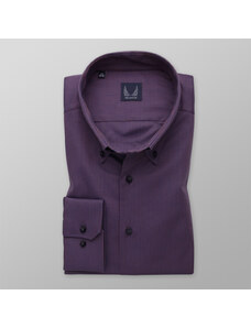 Willsoor Camisa Slim Fit Color Morado Con Patrón De Cuadros Color Marrón Para Hombre 14654