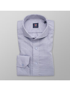 Willsoor Camisa Slim Fit Color Blanco Con Estampado De Puntos Color Azul Oscuro Para Hombre 14735