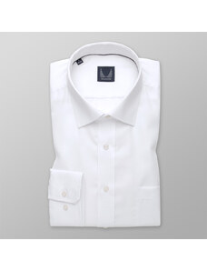 Willsoor Camisa clásica para hombre en color blanco con estampado liso 14723