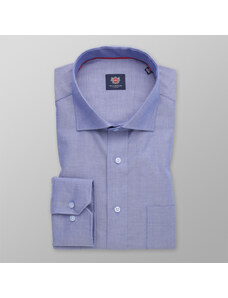 Willsoor Camisa clásica para hombre en color celeste con estampado liso 14740
