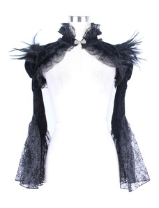 Bolero DEVIL FASHION - Black Swan Gothic Shawl with Faux Fur - CA005