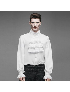 Camisa para hombre DEVIL FASHION - Iago Gothic Chiffon Shirt with a Bowtie - Porcelain Frost - SJM127