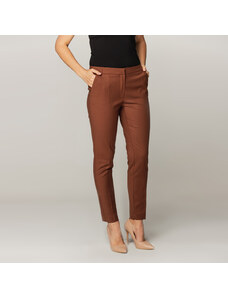 Willsoor Pantalon formal para mujer en color marrón oscuro 14744