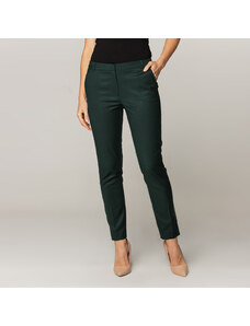 Willsoor Pantalón formal para mujer en color verde oscuro 14748