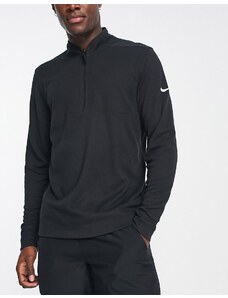 Sudadera negra con media cremallera Dri-FIT de Nike Golf-Negro