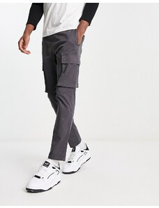 Pantalones cargo grises de corte tapered con cinturilla elástica de Only & Sons