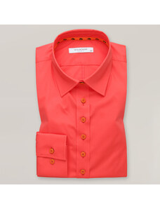 Willsoor Camisa para mujer color rojo con estampado liso 14404