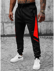 Pantalón de chándal de hombre negro-roja OZONEE JS/8K182