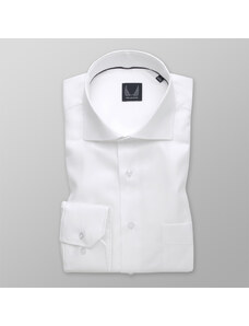 Willsoor Camisa clásica para hombre en color blanco con finas rayas 14827