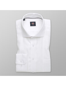 Willsoor Camisa Slim Fit Color Blanco Con Finas Rayas Para Hombre 14828