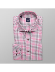 Willsoor Camisa Slim Fit Color Rosa Con Patrón De Cuadros De Colores Para Hombre 14847