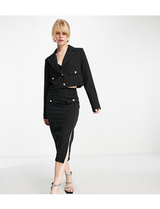 Falda midi negra con abertura de Extro & Vert (parte de un conjunto)-Negro