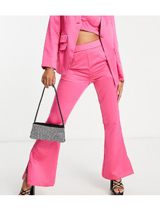 Pantalones de campana rosa intenso de talle alto de Extro & Vert Petite (parte de un conjunto)