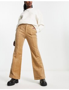 Pantalones de campana marrones de corte bootcut de Urban Revivo-Brown
