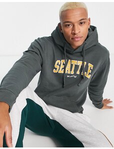 Sudadera gris con capucha y estampado universitario en el pecho Seattle de Kavu