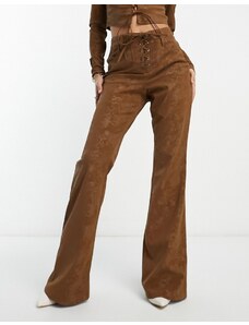 Pantalones de campana color moca de talle bajo con cordones Millie de AFRM (parte de un conjunto)-Brown
