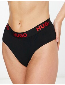 Hugo Red Braguitas negras con detalle de logo de algodón de HUGO-Negro