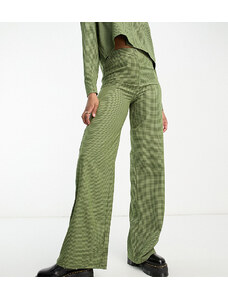 Pantalones verdes a cuadros vichy de pernera ancha de Heartbreak Tall (parte de un conjunto)